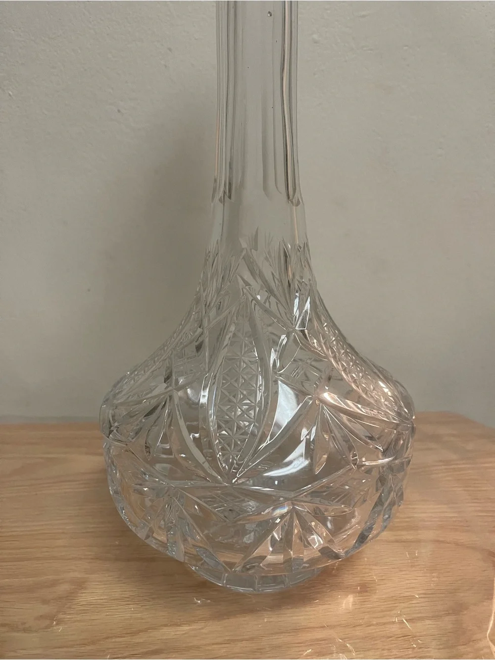 Clear Crystal Cut Glass Decanter with Stopper